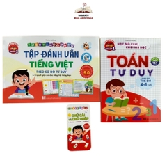 Combo 2 quyển tập đánh vần tiếng việt 5.0 và toán tư duy 4-6 tuổi kèm bộ thẻ chữ cái chữ ghép