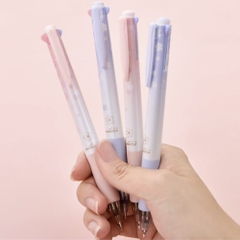 Bút Bi Nhiều Màu Deli S311 Vỏ Hoa Anh Đào Ngòi Bút 0.7mm ( Bút 4 Màu Mực )