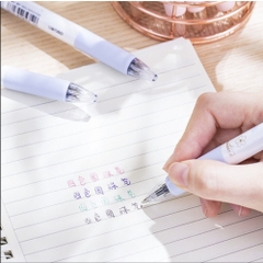 Bút Bi Nhiều Màu Deli S311 Vỏ Hoa Anh Đào Ngòi Bút 0.7mm ( Bút 4 Màu Mực )