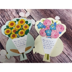 Thiệp Bó Hoa 3D Kèm Hoa Rời