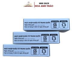 Hộp 10 Ống Mực Nhanh Khô Và Phổ Thông Cánh Diều 1,3ml (Loại 1 Đầu Cắm)