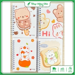 Sổ lò xo kẻ ngang  Minh Châu 100 - 200 trang A6 Bìa Hoạt Hình