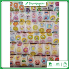 Sticker cuộn 500 hình dán các nhân vật hoạt hình và icon dễ thương, sticker trang trí dán sổ khen thưởng học sinh