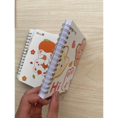 Sổ lò xo kẻ ngang 200 trang A6 Bìa Hoạt Hình Dễ Thương