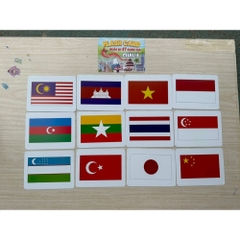 Bộ Thẻ Học Quốc kỳ Các nước Song ngữ (178 nước - 5 Châu lục)