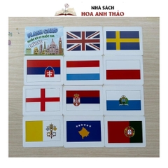 Bộ Thẻ Học Quốc kỳ Các nước Song ngữ (178 nước - 5 Châu lục)