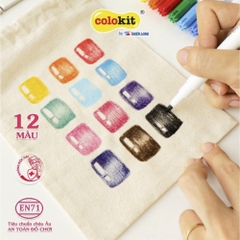 Bút Vẽ Lên Vải 12 Màu Fabric Marker Thiên Long Colokit FM - C002