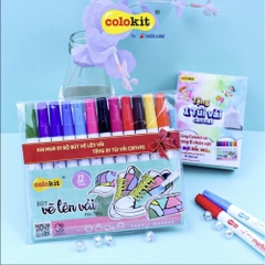 Bút Vẽ Lên Vải 12 Màu Fabric Marker Thiên Long Colokit FM - C002