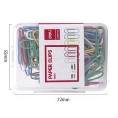 Hộp 100 Ghim Vòng Màu Kẹp Tài Liệu Bằng Kim Loại Nhiều Màu Deli  - E0024