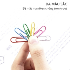 Hộp 100 Ghim Vòng Màu Kẹp Tài Liệu Bằng Kim Loại Nhiều Màu Deli  - E0024