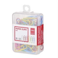 Hộp 100 Ghim Vòng Màu Kẹp Tài Liệu Bằng Kim Loại Nhiều Màu Deli  - E0024