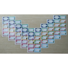 Set 100 Nhãn Vở Có Decan Dán Sẵn Cho Học Sinh