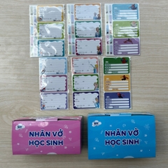 Tập Nhãn Vở  12 Nhãn Kèm Bảng Tên
