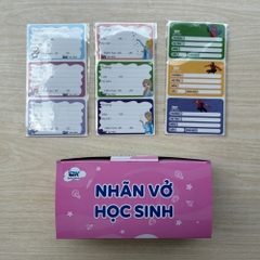 Tập Nhãn Vở  12 Nhãn Kèm Bảng Tên