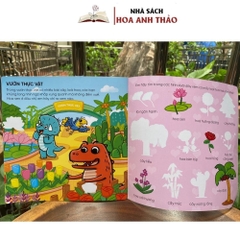 Sách - Bóc Dán Thông Minh Rèn Luyện IQ Khủng Long Bảo Chúa DAVID Dán Đi Dán Lại Nhiều Lần