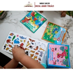 Sách - Bóc Dán Thông Minh Rèn Luyện IQ Khủng Long Bảo Chúa DAVID Dán Đi Dán Lại Nhiều Lần