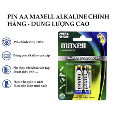 Pin AA , Pin AAA Maxell Alkaline 1.5V Vỉ 2 Viên Chính Hãng