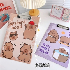 Bìa Trình Ký A4 Capybara Họa Tiết Dễ Thương