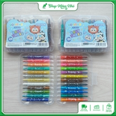 Bút sáp màu vặn Crayon hộp 12/18/24 màu