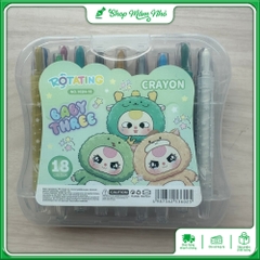Bút sáp màu vặn Crayon hộp 12/18/24 màu