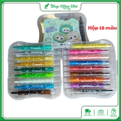 Bút sáp màu vặn Crayon hộp 12/18/24 màu