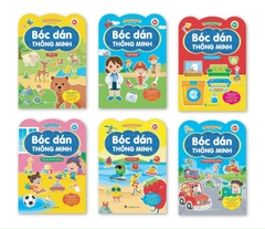 Combo 6 quyển Bóc dán thông minh song ngữ Việt Anh dành cho trẻ từ 2-6 tuổi