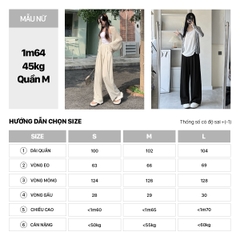 Quần suông ống rộng nữ cạp cao vải gió co dãn mềm mát MOFAR QS021