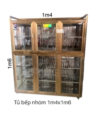 Tủ bếp nhôm cao 1m6 ngang 1m4 , 1m2