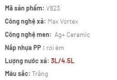 Bồn cầu khối Viglacera V823