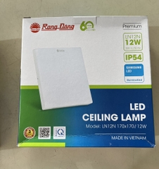 Đèn led ốp trần vuông LN12N 170x170/12W