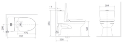 Bàn cầu khối Inax - AC969VN