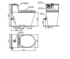 Bồn cầu khối Viglacera V823