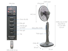 Quạt Senko đứng 1608 remot
