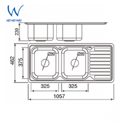 Chậu Rửa chén Inox 304 Việt Việt Phát D2