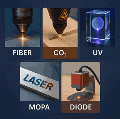 5 loại laser phổ biến dùng để khắc và đánh dấu