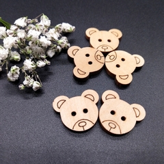 (Set 5 cái) Nút gỗ hình mặt gấu | Tada Craft