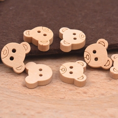 (Set 5 cái) Nút gỗ hình mặt gấu | Tada Craft