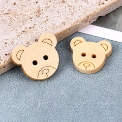 (Set 5 cái) Nút gỗ hình mặt gấu | Tada Craft