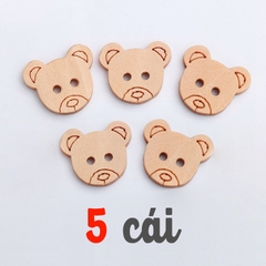 (Set 5 cái) Nút gỗ hình mặt gấu | Tada Craft