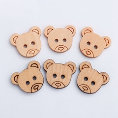 (Set 5 cái) Nút gỗ hình mặt gấu | Tada Craft
