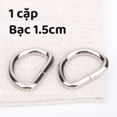 Cặp khoen Chữ D lọt lòng 1.5cm  - Phụ kiện túi ví