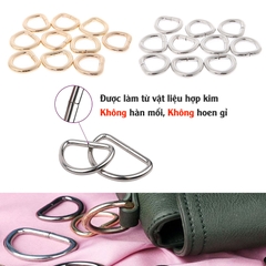 Cặp khoen Chữ D lọt lòng 1.5cm  - Phụ kiện túi ví