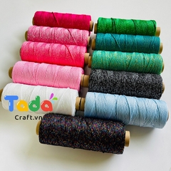 Sợi dệt ống kim tuyến tròn 2mm 125g | Tada Craft