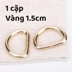 Cặp khoen Chữ D lọt lòng 1.5cm  - Phụ kiện túi ví