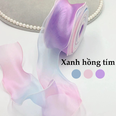 Ruy băng voan cầu vồng viền lượn sóng 6cm | Tada Craft