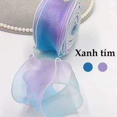 Ruy băng voan cầu vồng viền lượn sóng 6cm | Tada Craft