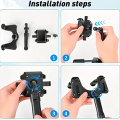 360° Rotatable and Extendable ABS Phone Holder, Waterproof Square Wall-Mount Cradle with Rotational Design for Various Angles, Compatible with Auto Vehicles, Device Mount Features Rotatable