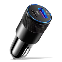 Fast Charging USB C  and USB 2 in 1 Car Charger - Ātrais Auto Lādētājs - Car Charger USB Type C Fast Charging Car Phone Adapter for iPhone Xiaomi Huawei Samsung Quick Charge 3.0