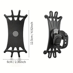 360° Rotatable Outdoor Bicycle Cell Phone Stand, Silicone Handle Mobile Phone Holder