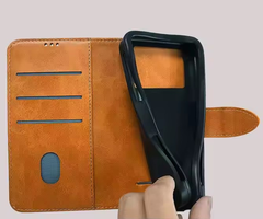 Calf PU Leather Cover Universal Mobile Flip Stand Phone Case Clamshell Wallet Cover for all Phones